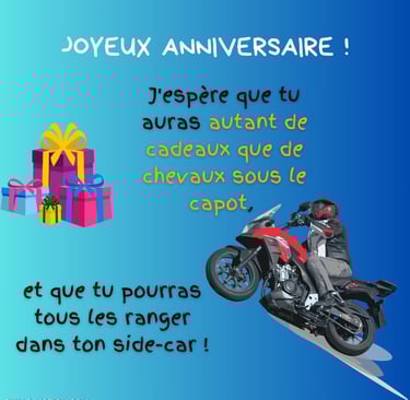 image moto joyeux anniversaire motard humour