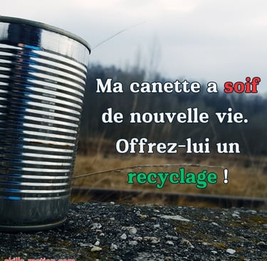 slogan drole affiche recyclage canette