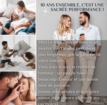 texte anniversaire de mariage humour 10 ans amis famille
