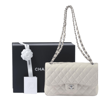 Channel Classic caviar quilted flap bag silver hardware
