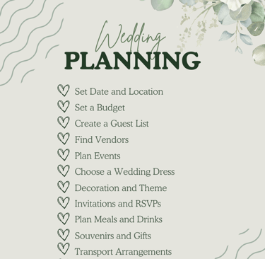 Wedding planning list