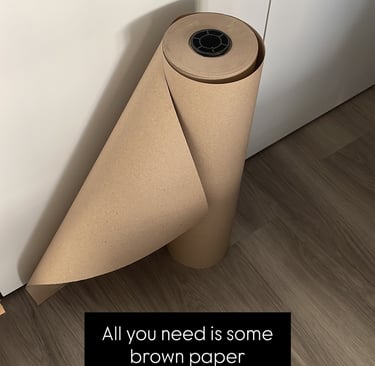 large roll of brown craft paper for DIY projects