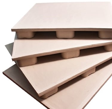 a stack of paper and cardboard boxes with a white background