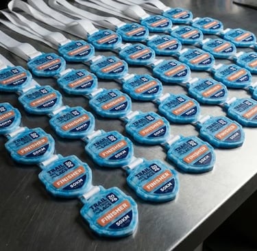 Médailles trail éco-responsable en production