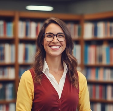 A friendly Virginia educator helping a student with math problems at a cozy study table.