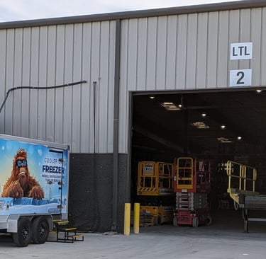 Emergency refrigeration trailer rental at a warehouse loading dock