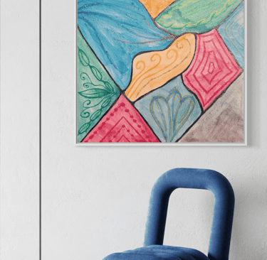 original painting of multicolor shapes