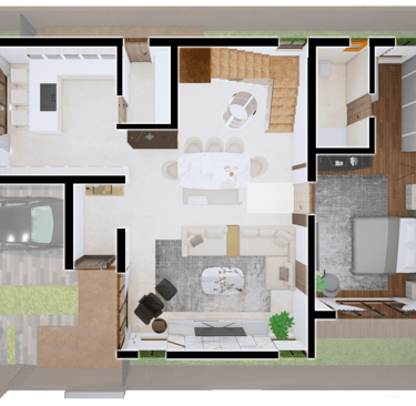 East facing Fortune Hestia villa rooftop plan with open terrace and pergola design for leisure