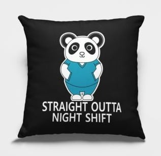 night shift nurse throw pillow