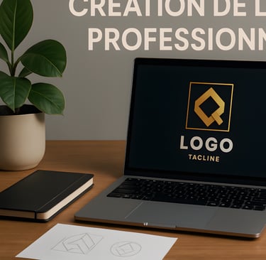Un ordinateur portable placé sur un bureau avec un porte-crayon et un agenda