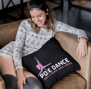nurse pole dance throw pillow