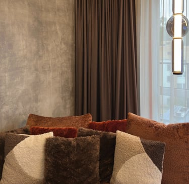 užuolaidos derančios su kita namų tekstile