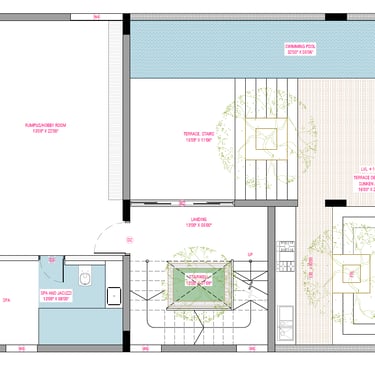 East facing Fortune Hestia villa second floor plan featuring guest bedroom, terrace, and utility
