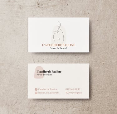 Cartes de visite l'atelier de Pauline - salon de beauté