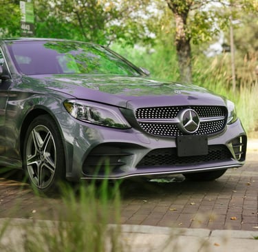 Side shot of E350 with Maxxis tyres at our trusted Lagos tyre shop