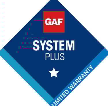 GAF System Plus Warranty Badge for GAF Certified Installers such as Catch All Contracting