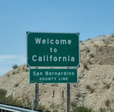 panneau welcome to california usa van trip
