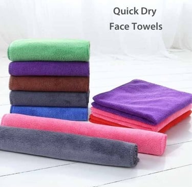 a stack of quick dry face towels