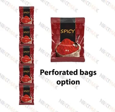 Spicy perforated pillow style bags