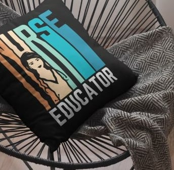 Nurse Educator Pillow on chair
