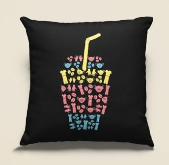 Coffee Scrub Rubber Gloves Throw Pillow