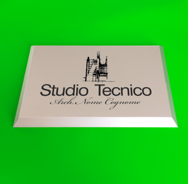 targa studio tecnico in ottone scatolato