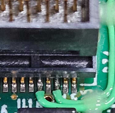 Connector legs stitching