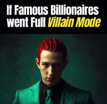 a man with red hair and a green suit