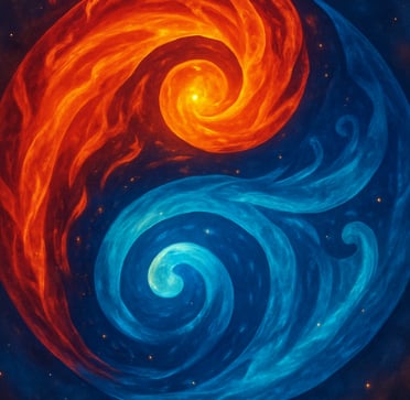 Illustration of one of the three Ayurvedic doshas — Pitta elemental symbol