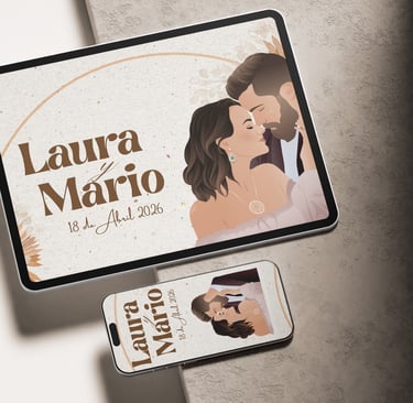 invitaciones web boho modelo Laura