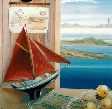 Trompe l’œil sur un thème maritime (détail)