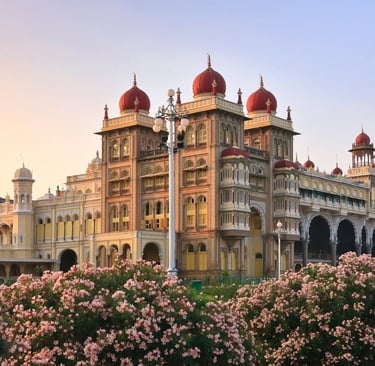 Mysore Palace, a heritage site. Book South India tour packages from Chennai with car rental.