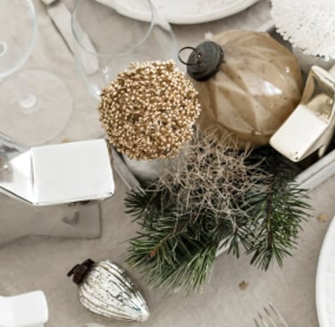 a table setting with a white table cloth