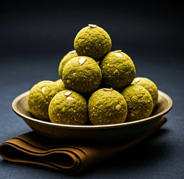 a bowl of delicious and nutritious green gram ladu