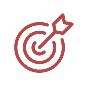 a red target with an arrow in the middle