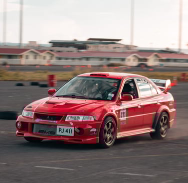 red mitsubishi ever 6 time attack racing