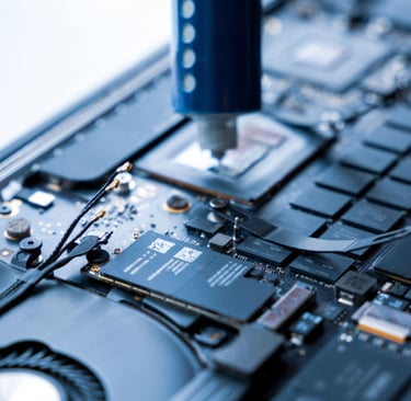 a computer motherboard with a screwr and a screwr