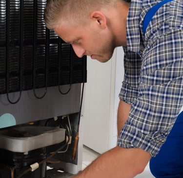 a man in a blue overalls and a blue overall overalls, a blue
