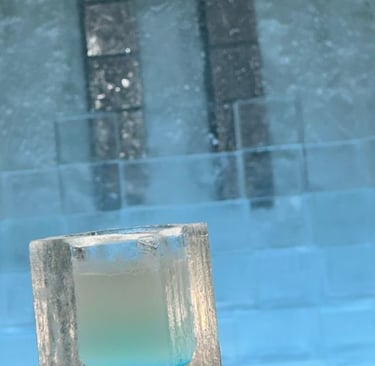 a glass block with a candle in it