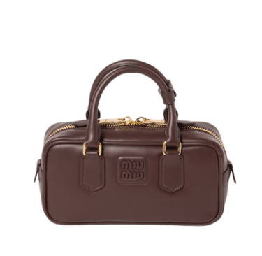 yellow app dhgate finds miu miu 22cm brown real leather bowling handbag
