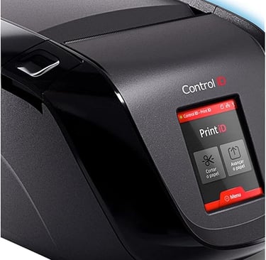 a printer machine with a control button on the side