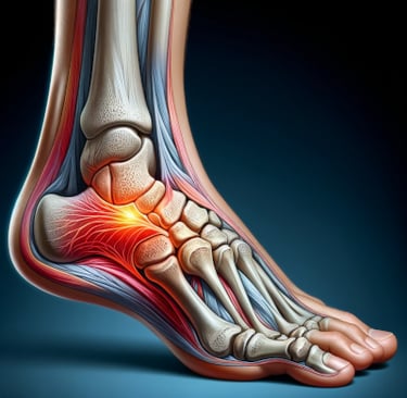 fascitis plantar en una ilustracion de un pie