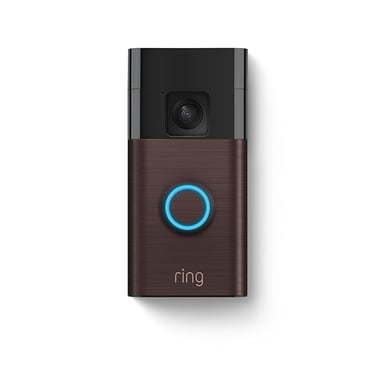 a ring ring video doorbell with a ring ring light