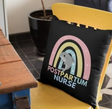 Postpartum Nurse Throw Pillow