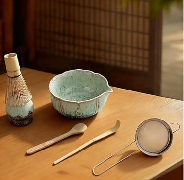 VENSEEN 8-piece matcha kit with ceramic bowl and bamboo whisk