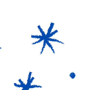 a group of snowflakes with blue stars