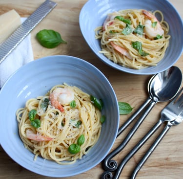 lemon spaghetti with shrimp
