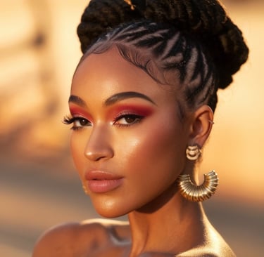 Imagine a radiant Black woman, confidently rocking perfectly styled Bantu knots, exuding Afrocentric beauty and bold self-exp