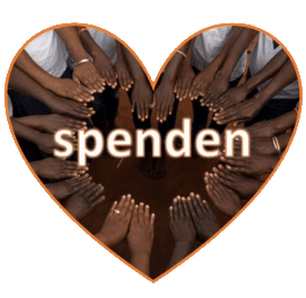 Herz aus Kinderhänden mit Aufschrift spenden