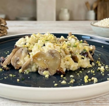 Mushroom risotto vegan and gluten free